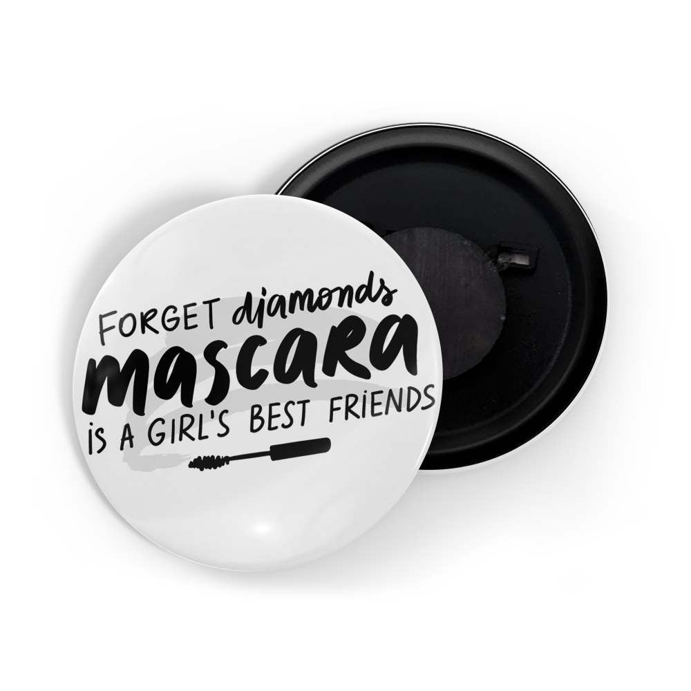 dhcrafts Fridge Magnet White Girl Power Forget Diamond Mascara Is A Girl's Best Friend D1 Glossy Finish Design Pack of 1
